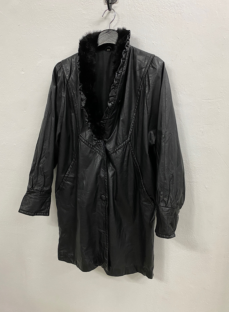 leather mink coat