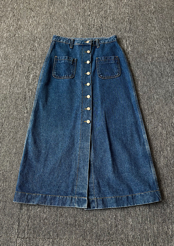 long denim skirt (L)