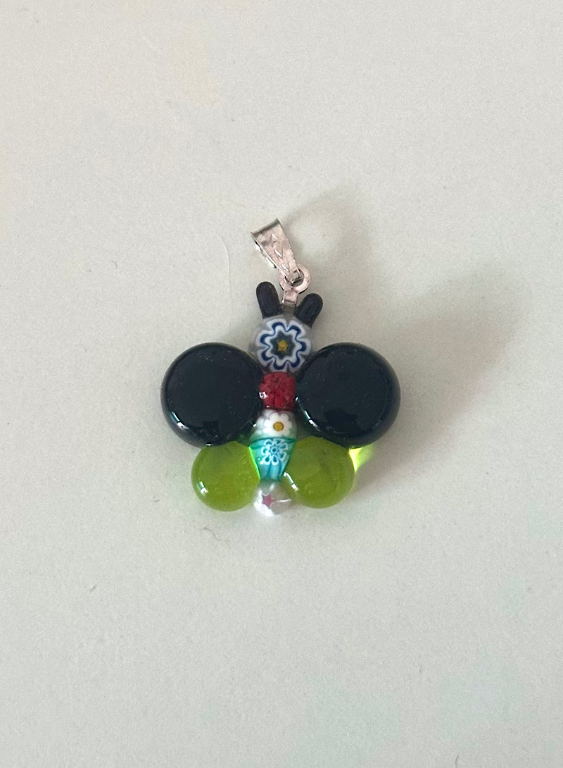 Butterfly glass 925silver pendant