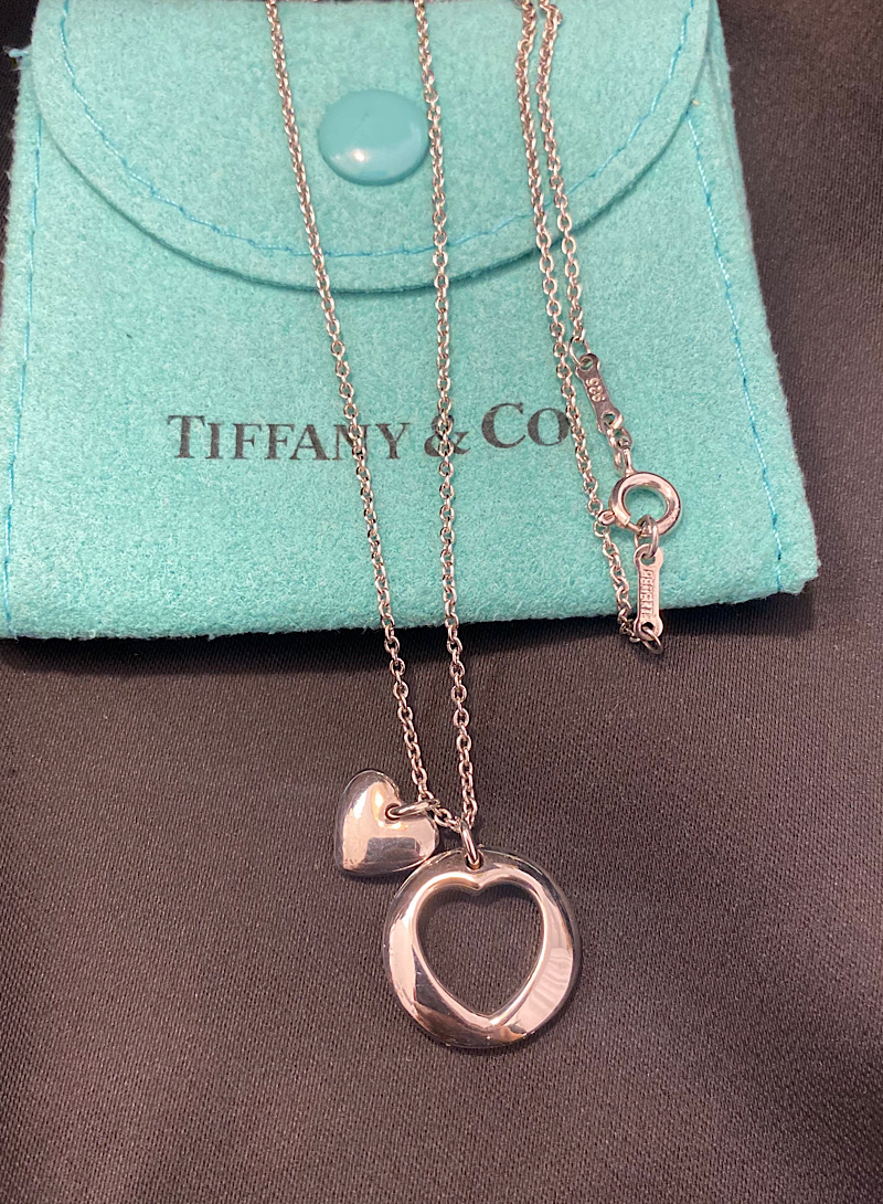 Tiffany&amp;Co punching heart 925silver necklace