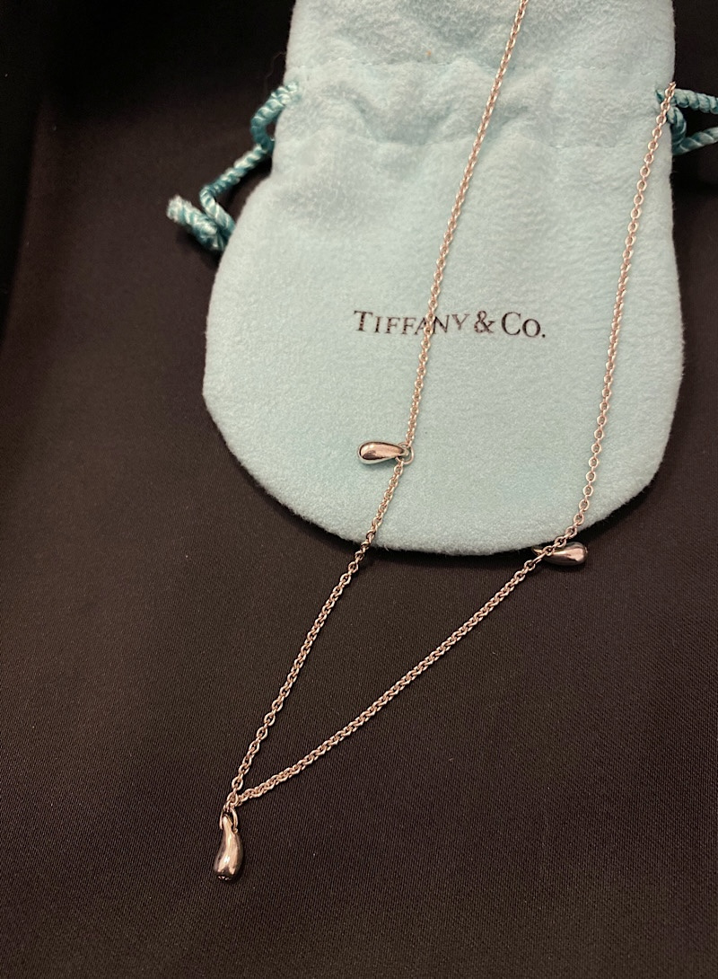Tiffany&amp;Co teardrop 925silver necklace