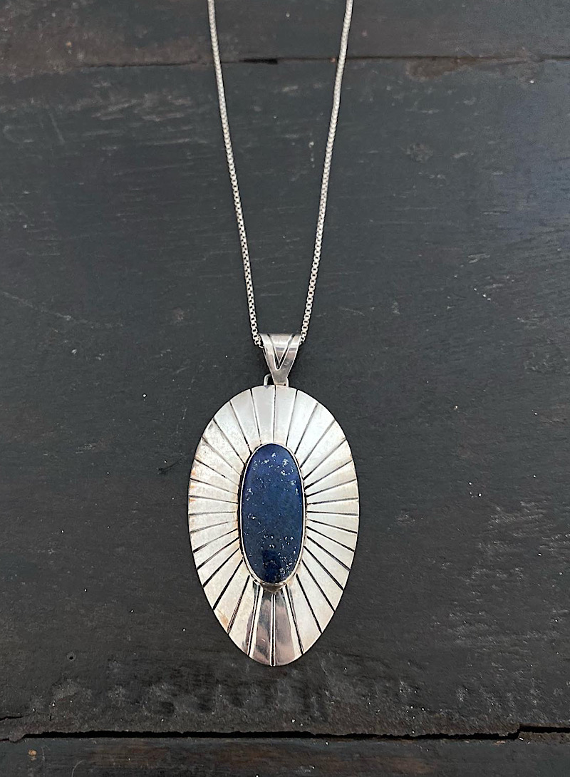 Mexico Lapis Lazuli 925silver necklace