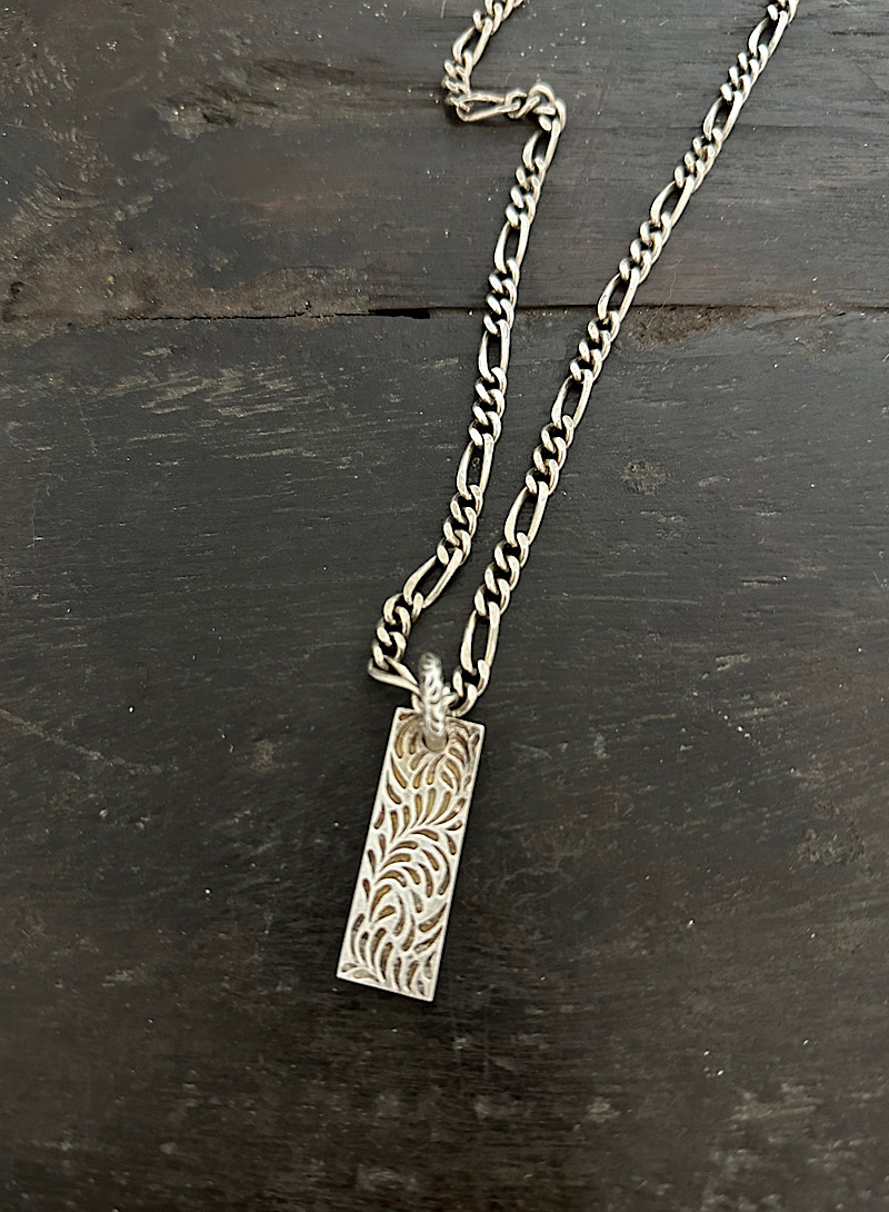 antique bar figaro 925silver necklace