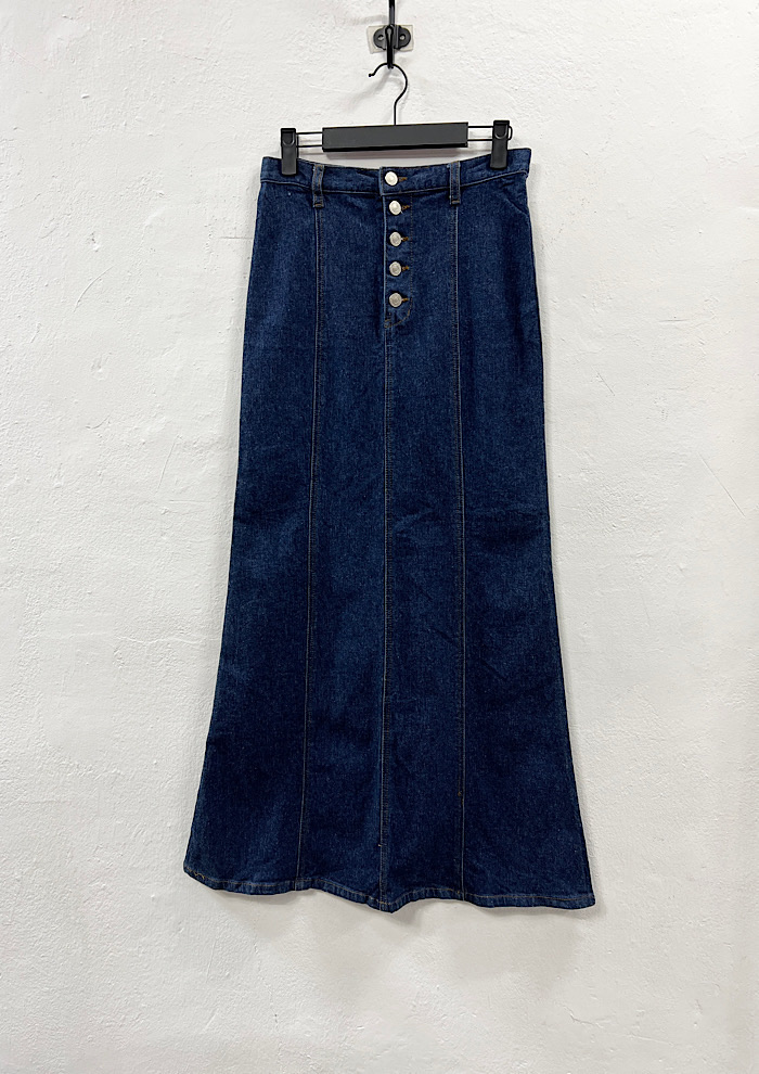 vintage denim long skirt