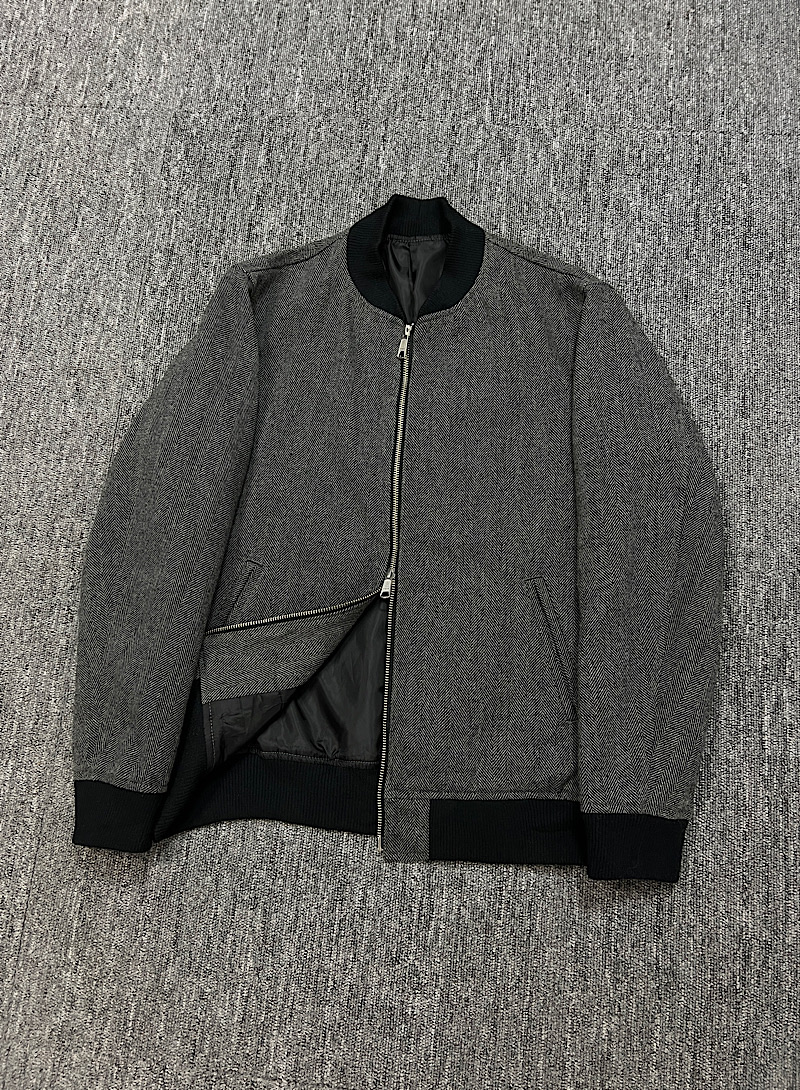 tweed zip-up jacket (M)