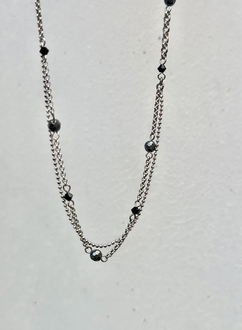 Black 925silver necklace